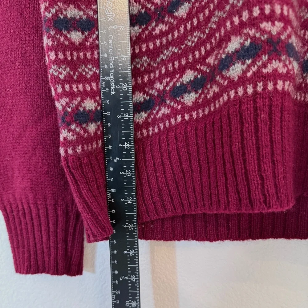 Vintage Shetland Scotland 100% Wool Fair Isle Sweater 44 Old Money Cabincore - Picture 8 of 10